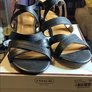 Coach block heel sandal